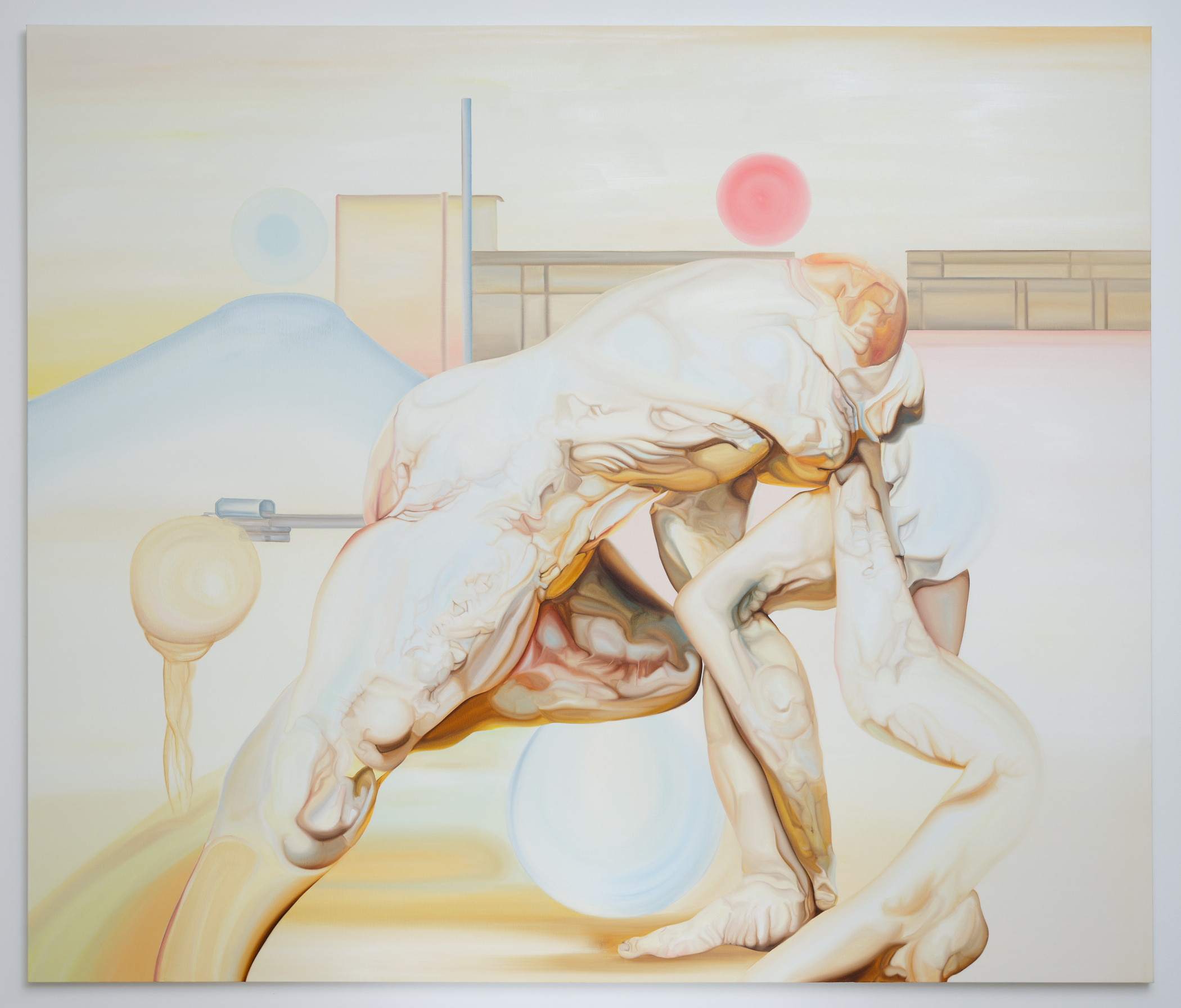 <i>shit public commission</i>, 2023. Oil on linen, 78 3/4 x 92 1/2 in (200 x 235 cm)